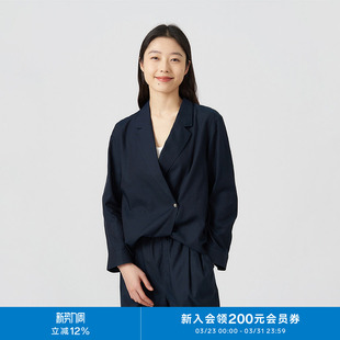 领衬衫 环保棉丝棉梭织布舒适简约西装 K0251BL01 klee25春女装 klee