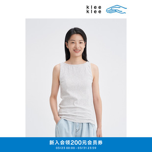 klee 通勤环保棉罗纹显瘦百搭一字领背心K0253VE06 klee秋冬女装
