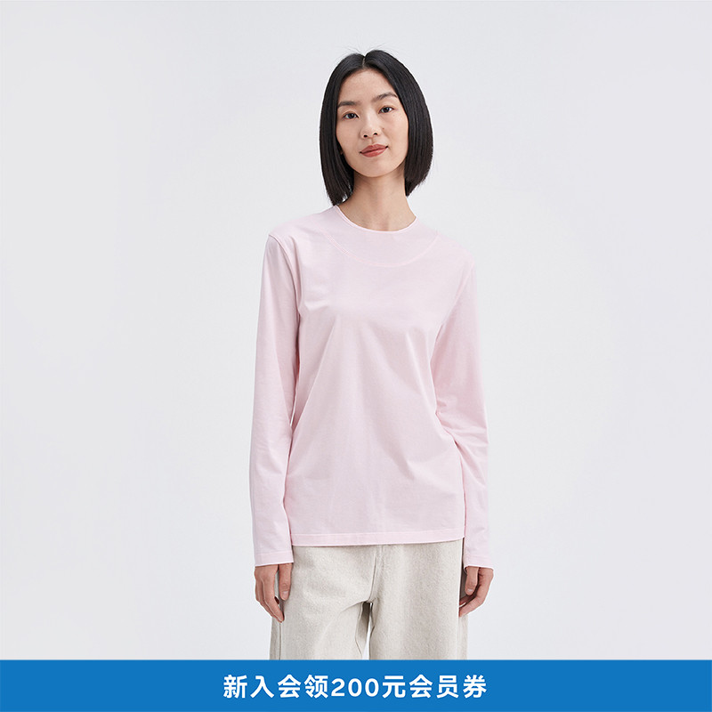 秋环保棉弹力柔感半高领长袖T恤