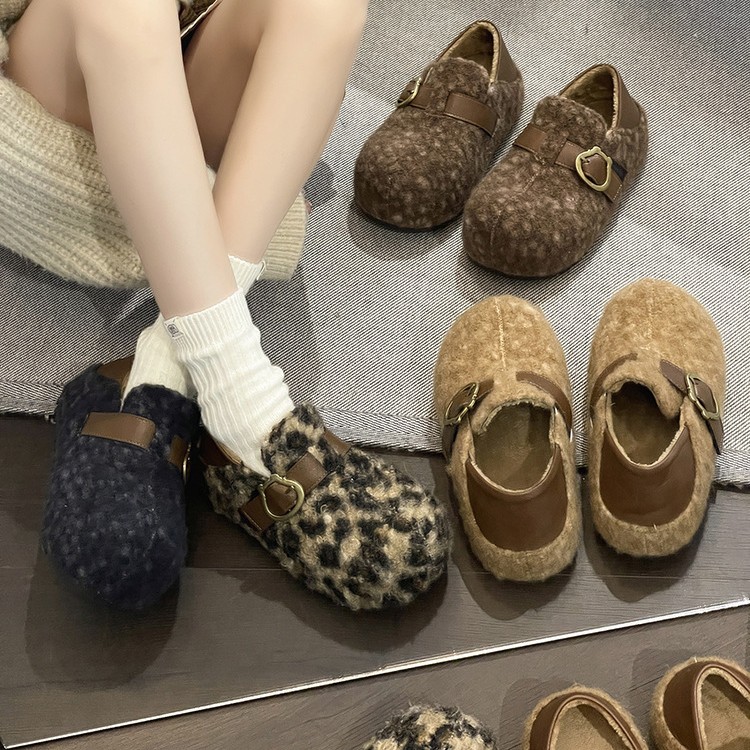 内增高勃肯鞋女厚底毛呢单鞋