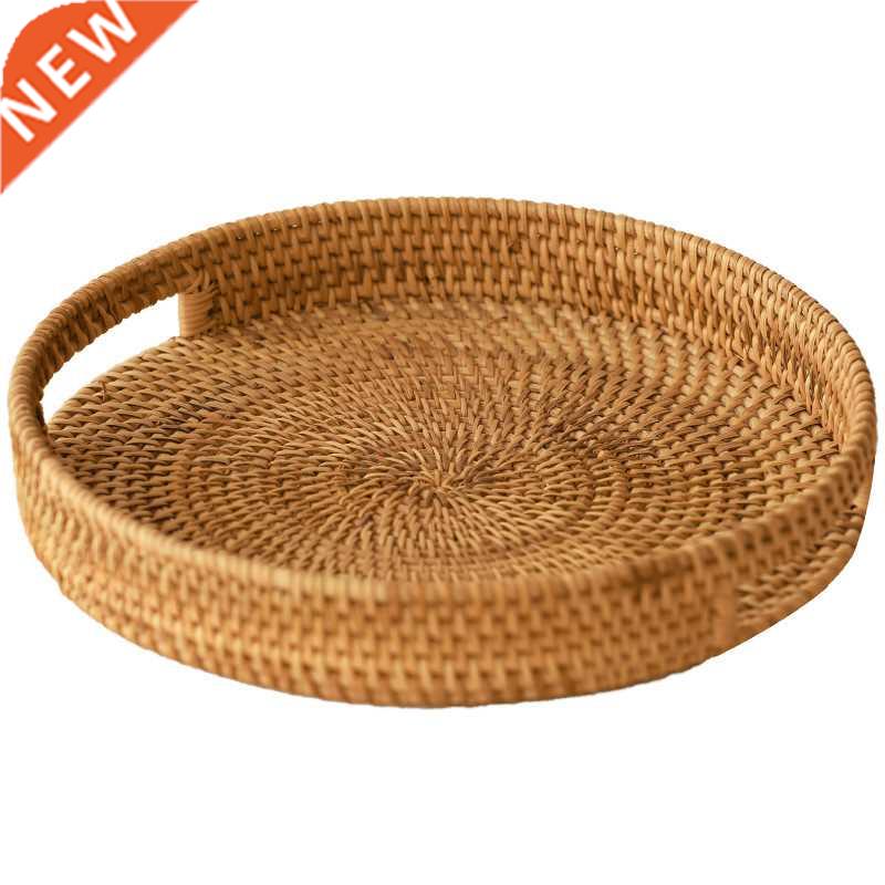 Rattan household desktop tea tray creative fruit bread