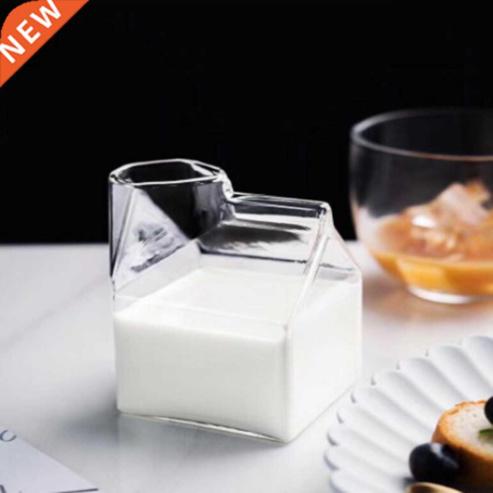 Milk mug 350ML glass mug milk Carton milk box coffee mug and-封面