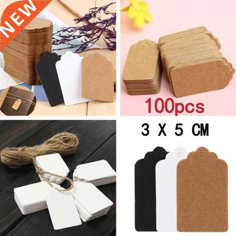 100 pcs blank kraft paper hang tags wedding party favor