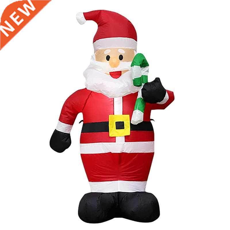 christmas inflatables greeting santa claus walking stick