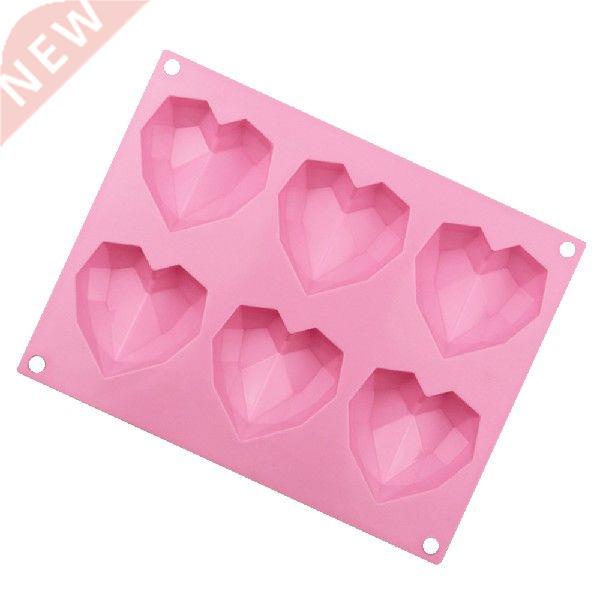 6 Holes Het Shaped 3D Silicon Chocolate Jelly Candy Cake