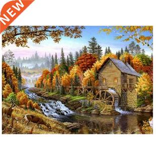 Landscape Full Diamond Stitch DIY Cross Villa Painting House