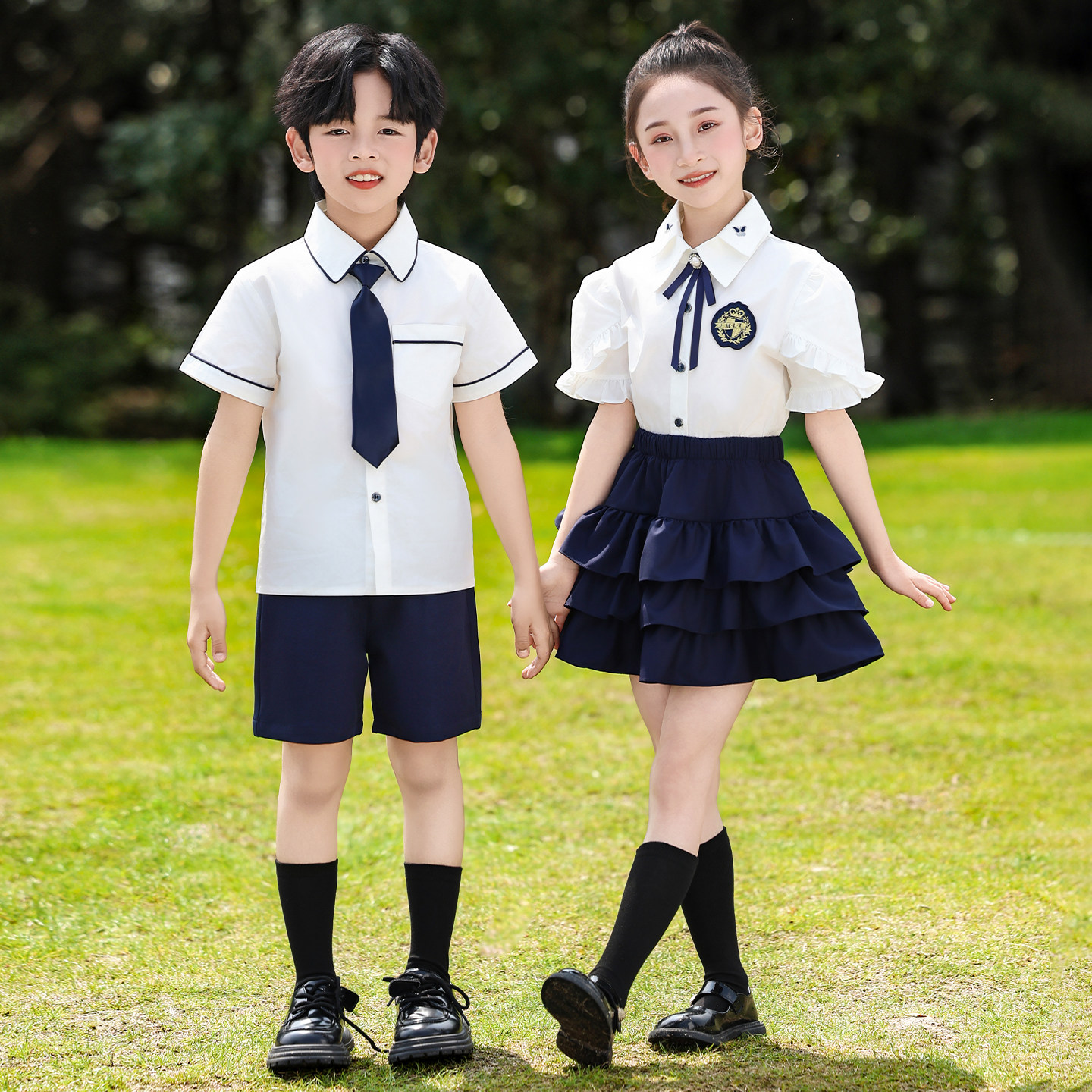 六一儿童节演出服英伦风幼儿园服毕业典礼服小学生朗诵合唱表演服