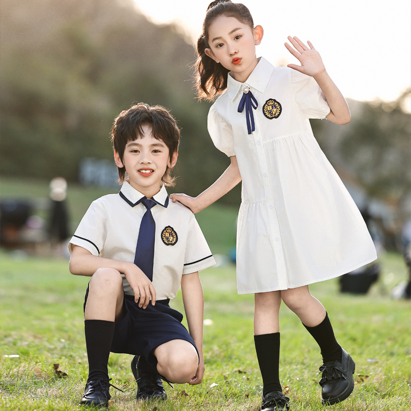 幼儿园园服夏季大班毕业服英伦风小学生校服纯棉套装儿童班服夏装
