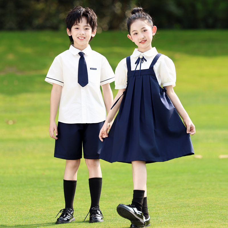 夏季纯棉运动会六一大合唱表演服毕业照班服小学生校服幼儿园园服