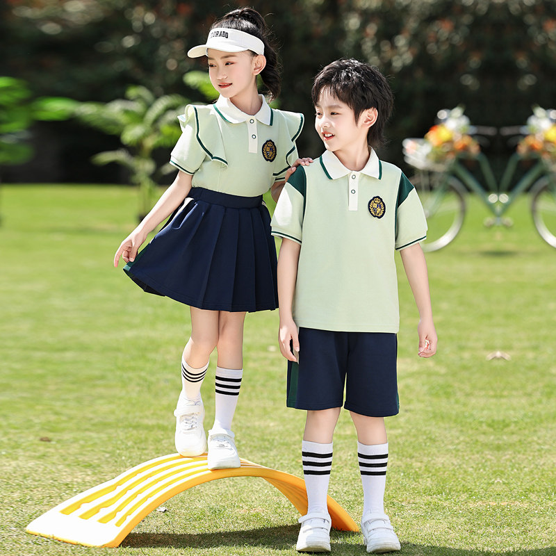 幼儿园园服夏季小学生班服校服短袖儿童学院风儿童运动会班服套装