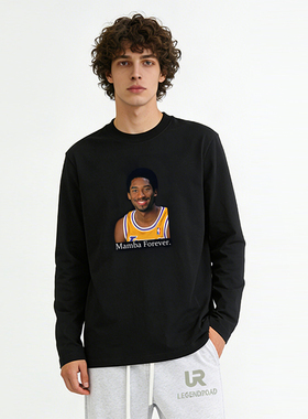LegendRoad传奇之路美式运动篮球湖人kobe科比黑曼巴纯棉长袖T恤