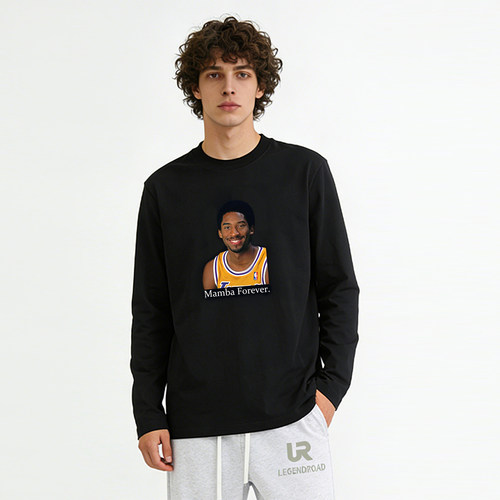 LegendRoad传奇之路美式运动篮球湖人kobe科比黑曼巴纯棉长袖T恤
