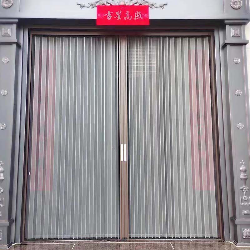 厂家直销折叠铝合金纱门带锁