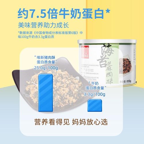 唯新食品海苔芝麻肉酥115g罐寿司面F包猪肉松肉酥宝宝配餐拌饭肉