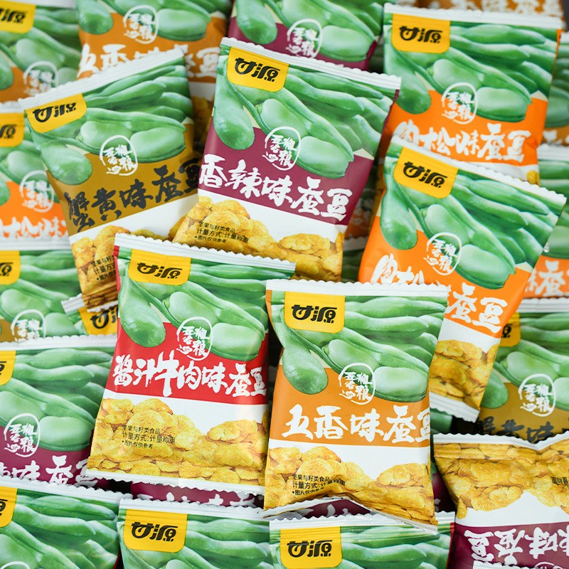甘源蟹黄蚕豆零食小包装五香味牛肉味兰M花豆炒货小吃休闲食品