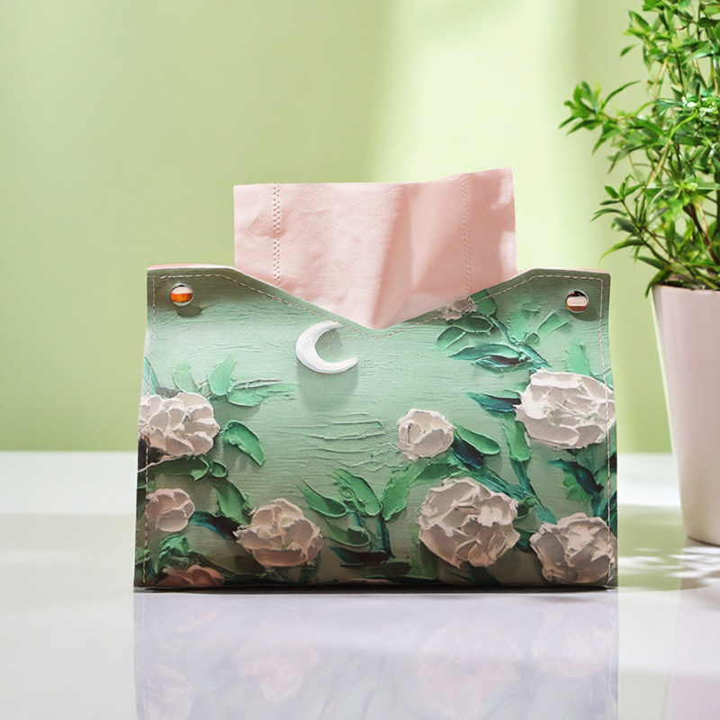 ins轻奢风抽纸盒客厅家用桌面纸抽收纳盒餐纸巾盒油画高级感车载,收纳整理,纸巾盒,淘宝优惠券,粉丝福利购,淘宝优惠卷