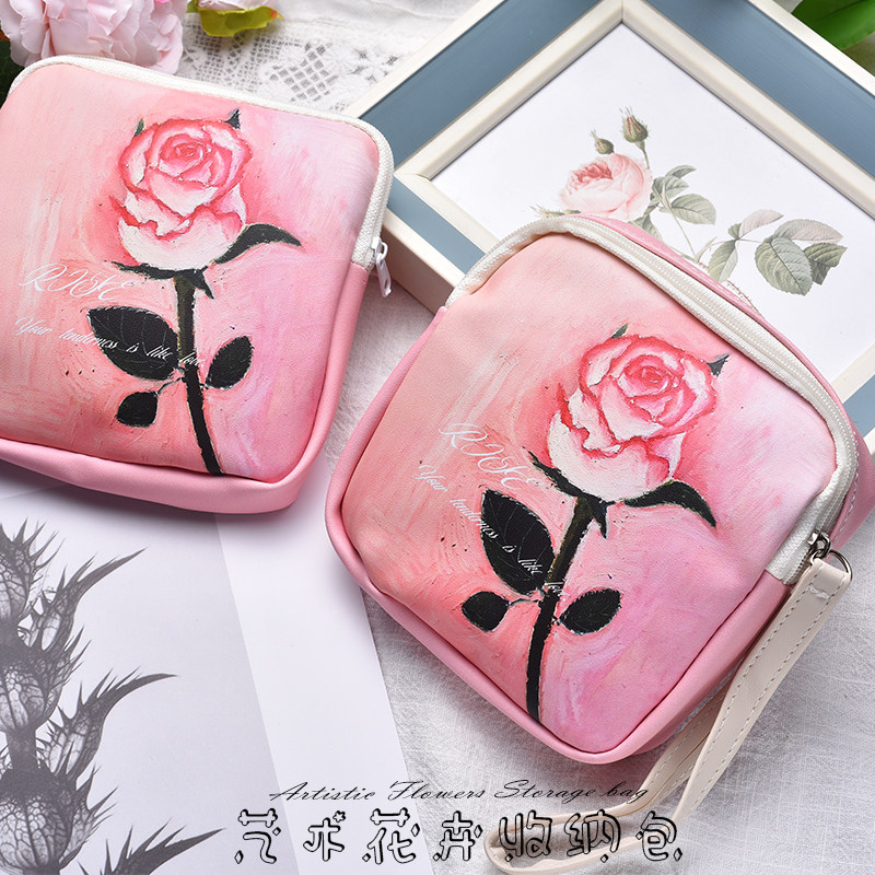 ins少女姨妈巾收纳包学生卫生巾便携包小清新大容量卫生棉月事包,收纳整理,卫生巾收纳包,淘宝优惠券,粉丝福利购,淘宝优惠卷