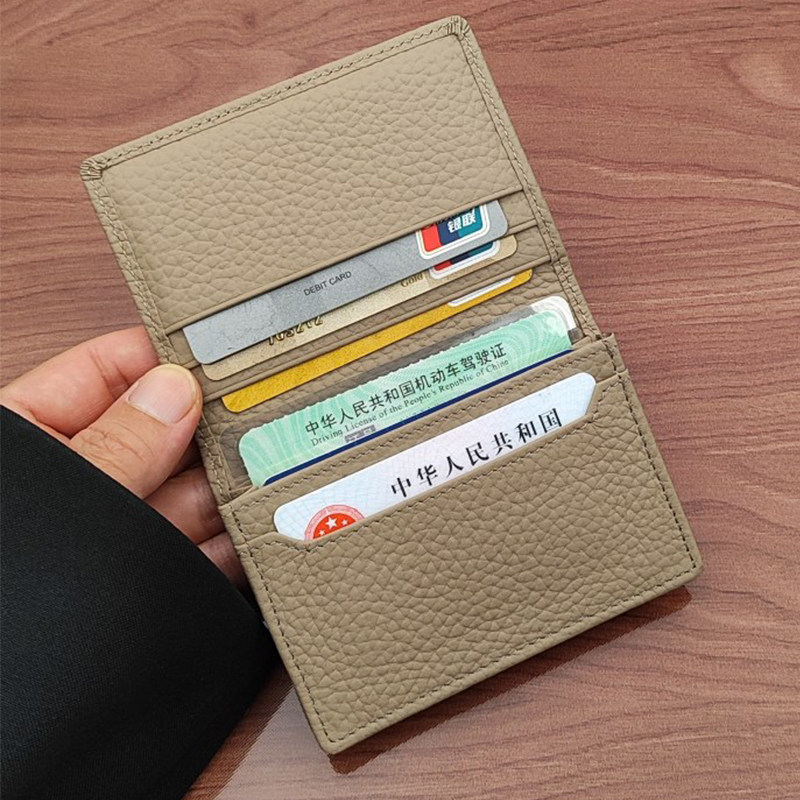 欧美潮牌H2025新款名片夹女名片卡包轻薄商务收纳包荔枝纹零钱包