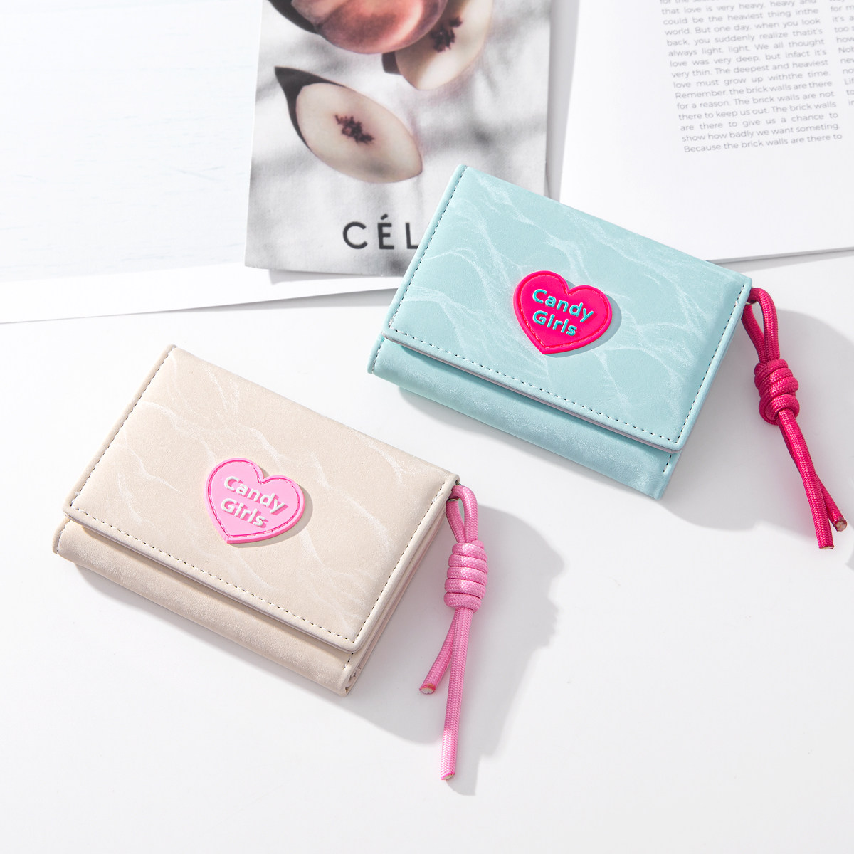 小众设计时尚潮迷你折叠短款学生钱包多卡位女士钱夹小巧渐变卡包,箱包皮具/热销女包/男包,钱包,淘宝优惠券,粉丝福利购,淘宝优惠卷