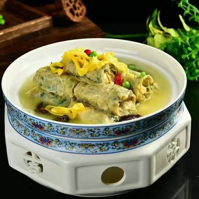 手工腐衣荠菜卷350克12根猪肉豆腐皮圆子农家荠菜卷私房菜商用