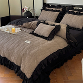 法式 花边被套100s长绒棉床单四件套全棉纯棉2025新款 被罩床上用品