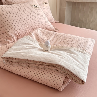 100%纯棉夏被四件套A类母婴级夏凉被柔软透气空调被180x220春秋被