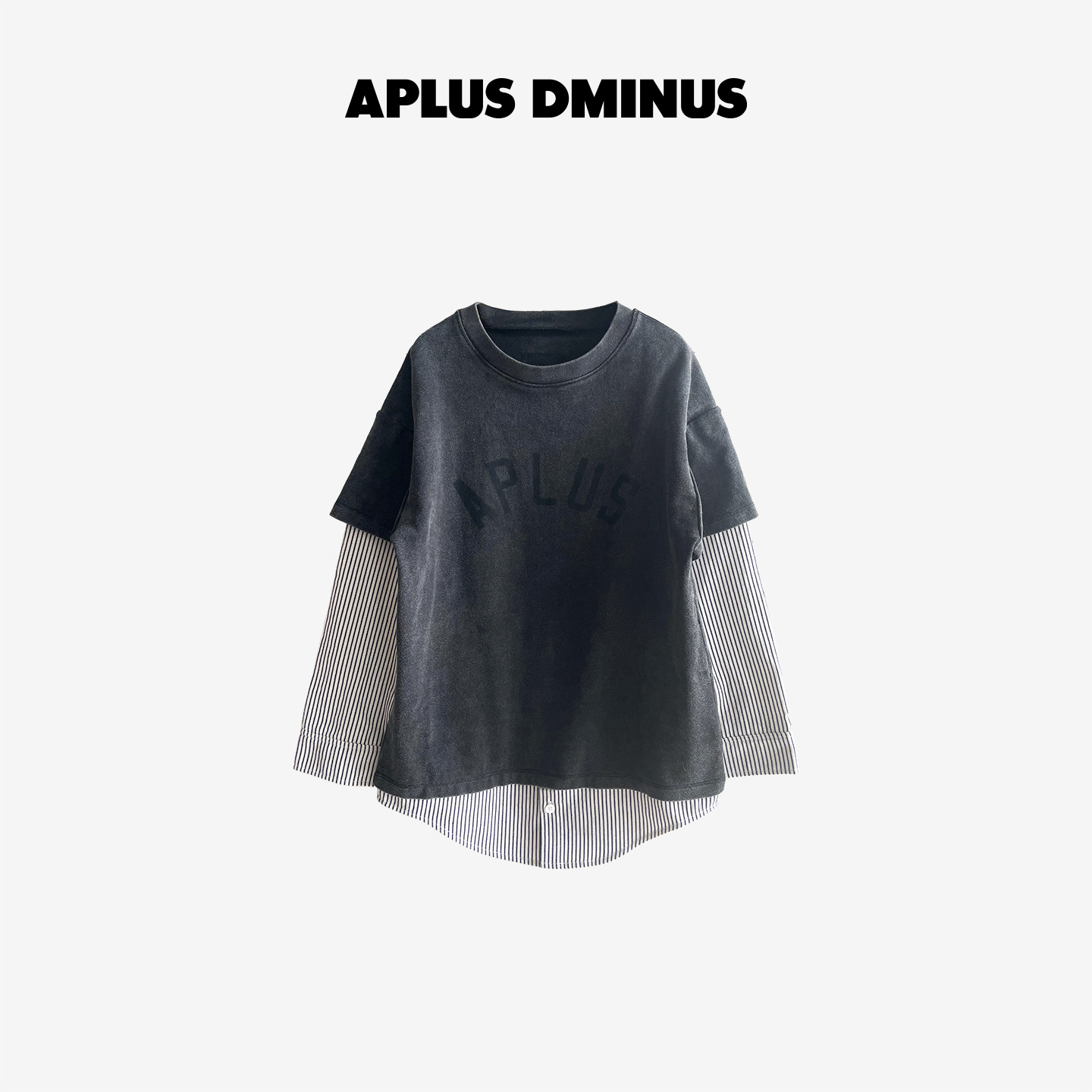 APLUS DMINUS REmake水洗做旧假2件衬衫长袖