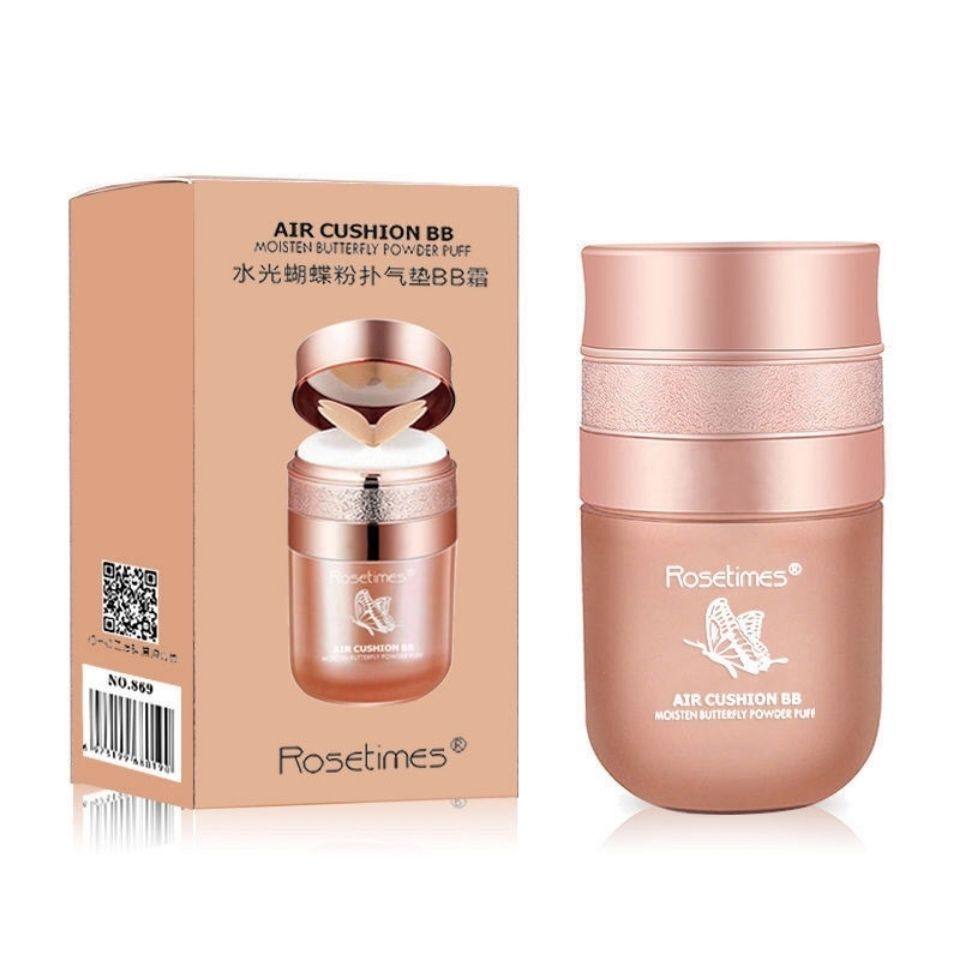 正品蝴蝶气垫bb霜粉扑持妆保湿隔离遮暇轻薄不脱妆抖音同款美颜霜