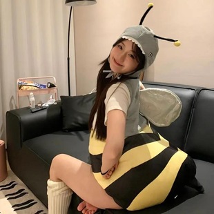 网红蜜蜂人偶小蜜蜂鲨鱼公仔服装 bee演出成人儿童cos 玩偶穿戴套装