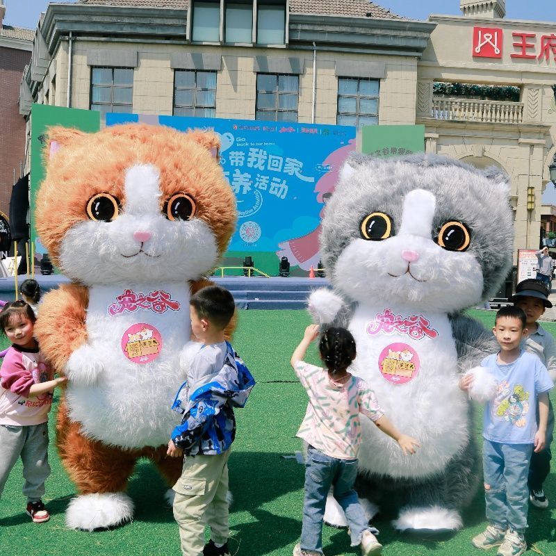 网红充气大猫咪人偶服装商场活动道具气氛猫玩偶成人人穿cos头套