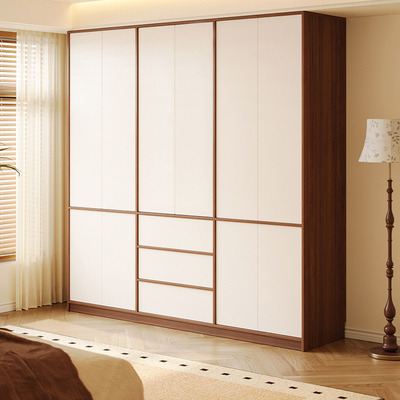 中古风实木分段抽屉衣柜