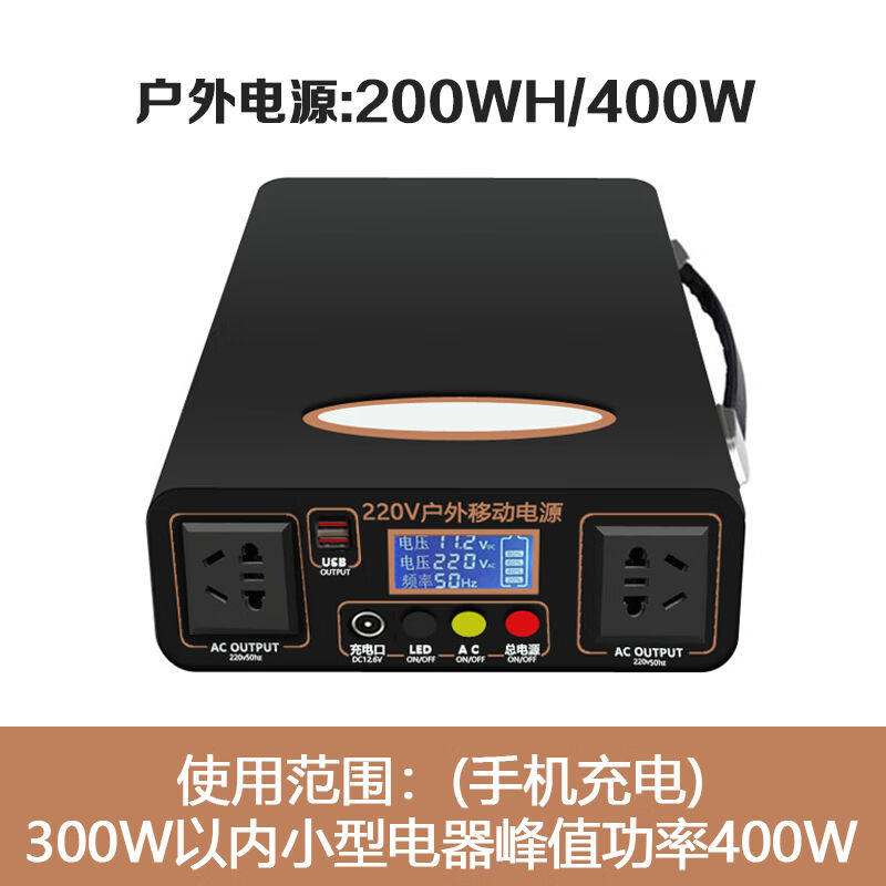 德威狮220v户外移动电源便携带插座电瓶大容量直播露营自驾游摆摊