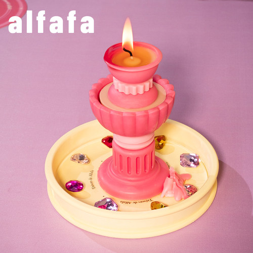 ALFAFA许愿池系列千禧风粉色异形小众原创送礼礼盒叠叠香薰蜡现货