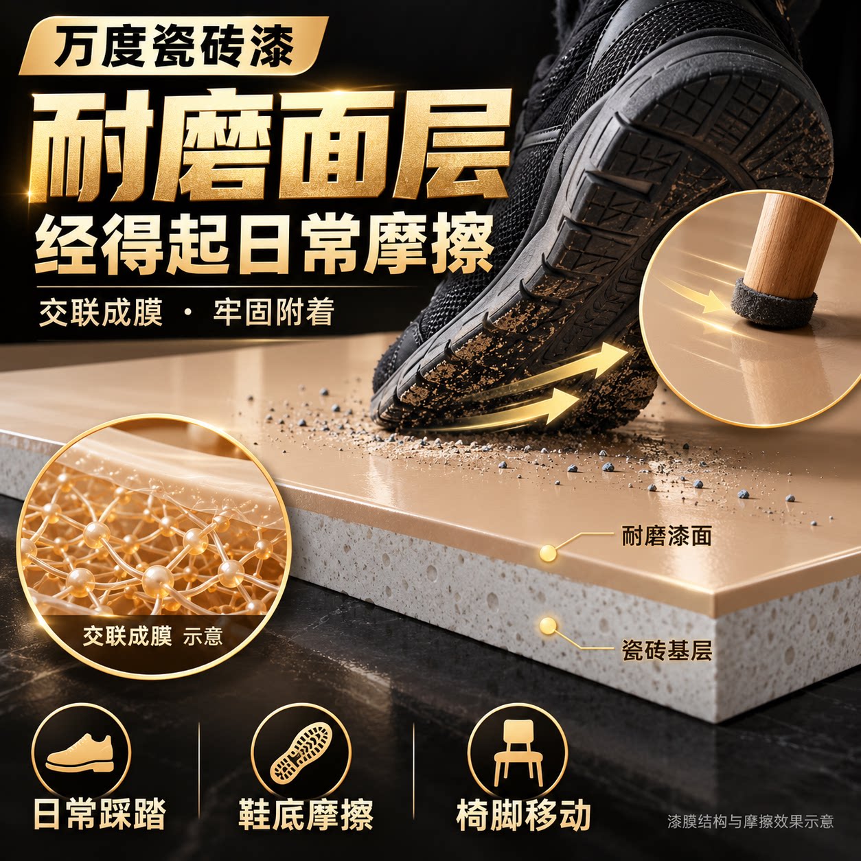 瓷砖漆免砸砖翻新漆卫生间地面厨房墙面耐磨防水旧瓷砖改色漆自刷