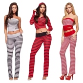 新款 舒适简约套装 时尚 型长裤 条纹拉链抹胸休闲松弛修身 IAMGIA