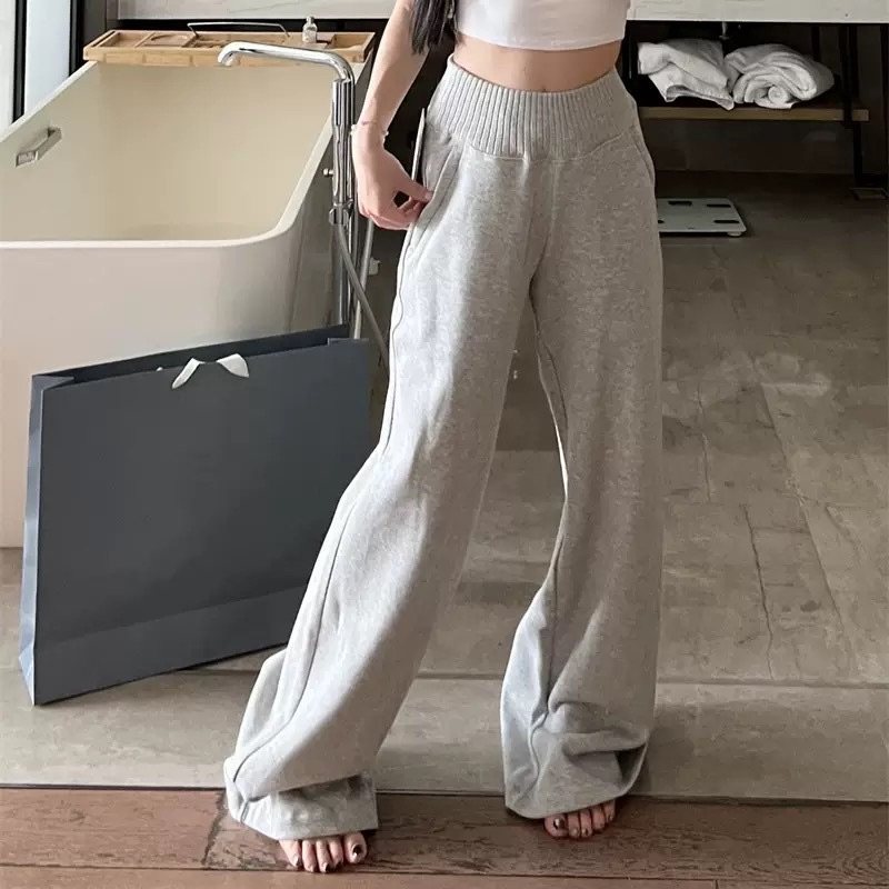 2025秋冬裤子美式拖地直筒裤显瘦运动休闲阔腿卫裤女长裤简约,女装/女士精品,卫裤,淘宝优惠券,粉丝福利购,淘宝优惠卷