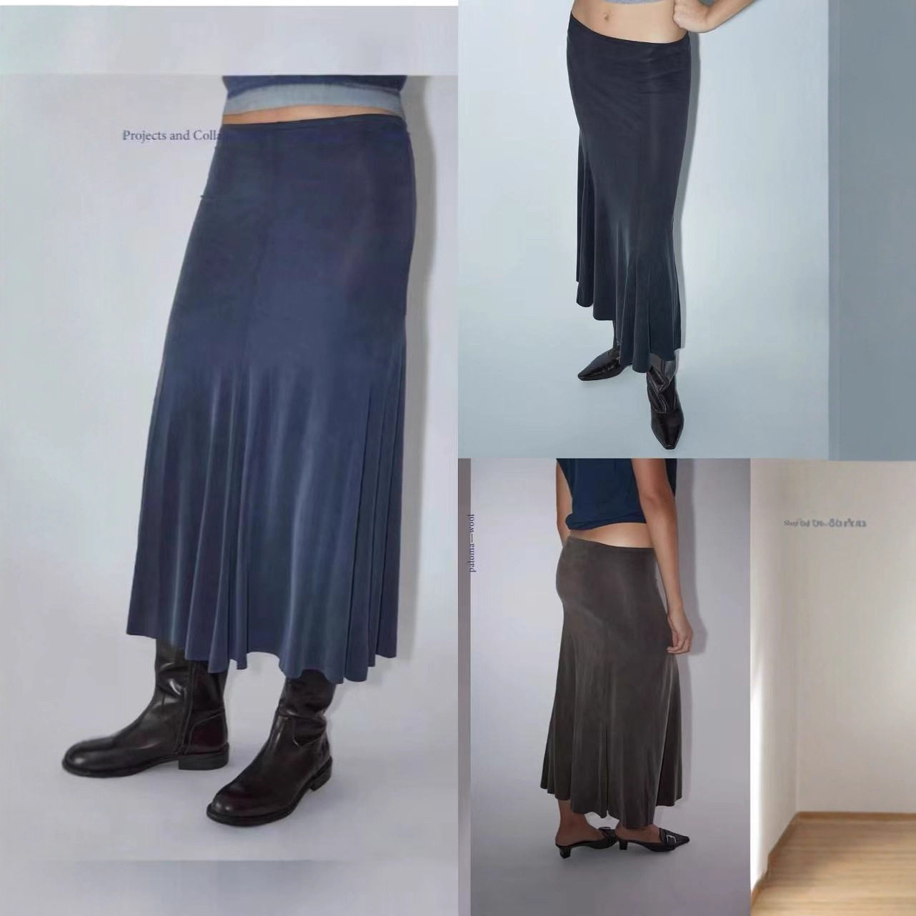 paloma wool25新款女款针织弹力中长款半身裙女夏秋