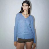 柔软羊毛混纺针织开衫 paloma wool25新款 系扣正反两穿毛衣女夏