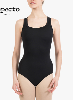 REPETTO丽派朵 女士黑色LEOTARD紧身背部网眼无袖针织连体舞蹈服