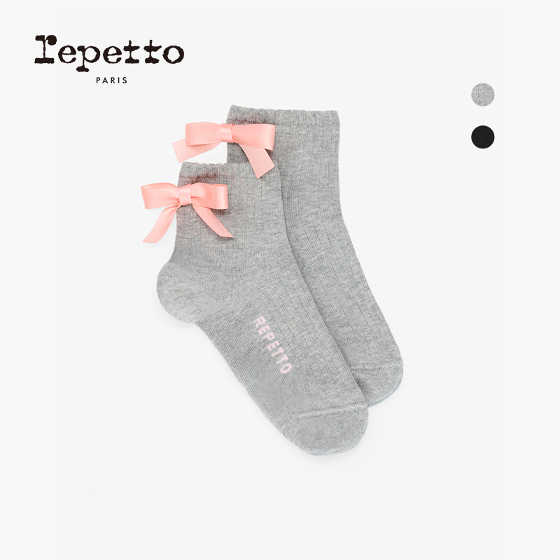REPETTO丽派朵 女士蝴蝶结棉质混纺短袜多色2025秋冬新品