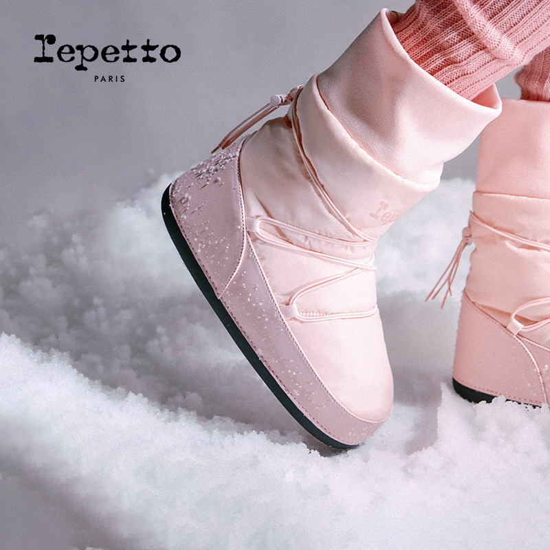 REPETTO织物胶底法式厚底雪地靴