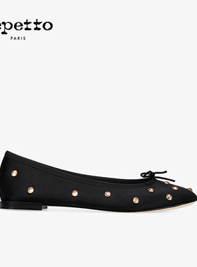 REPETTO丽派朵 CENDRILLON皮底黑色芭蕾平底鞋黑色2025冬季新品