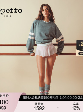 REPETTO丽派朵 女士缎带设计宽松套头长袖加绒卫衣 秋冬新款-双