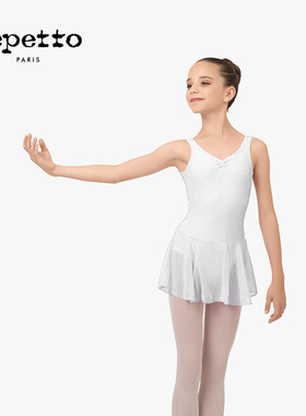 REPETTO丽派朵 女童TUNIC多色莱卡雪纺V领连体短款芭蕾舞舞蹈裙