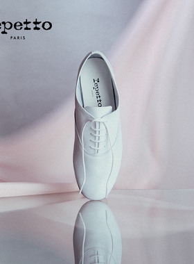 【明星同款】REPETTO丽派朵 ZIZI皮底山羊皮圆头法式真皮牛津鞋