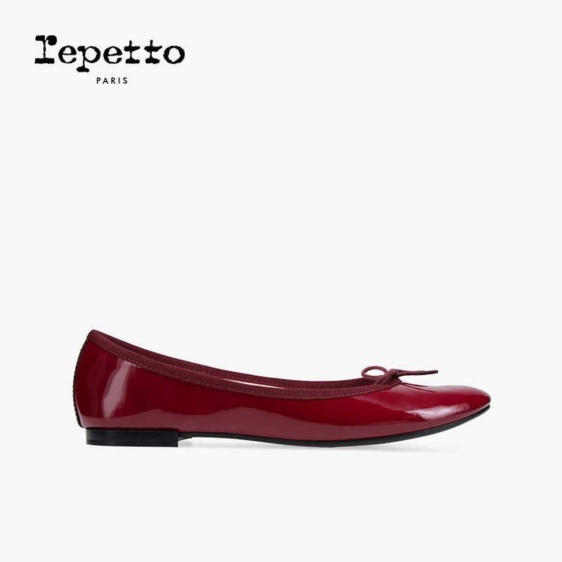 REPETTO丽派朵 CENDRILLON胶底勃艮第红芭蕾平底鞋小皮鞋法式单鞋