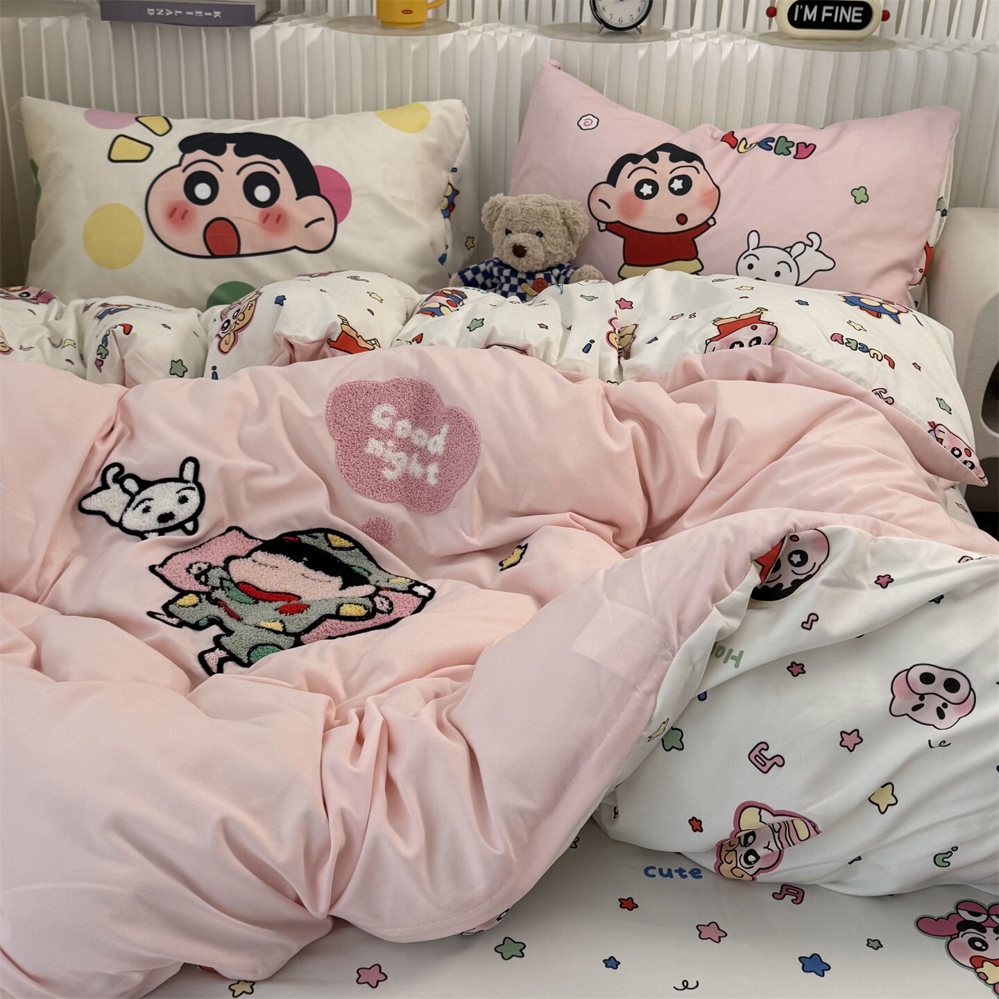 無绵丨少女粉色水洗棉四件套床笠
