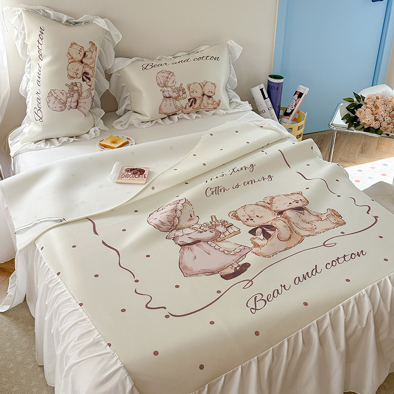 洛丽塔小熊公主风柔软凉席三件套