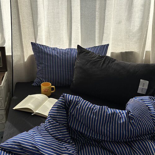 無绵丨简约克莱因蓝条纹四件套2m