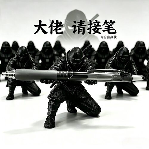 忍者3D打印桌面笔筒创意摆件